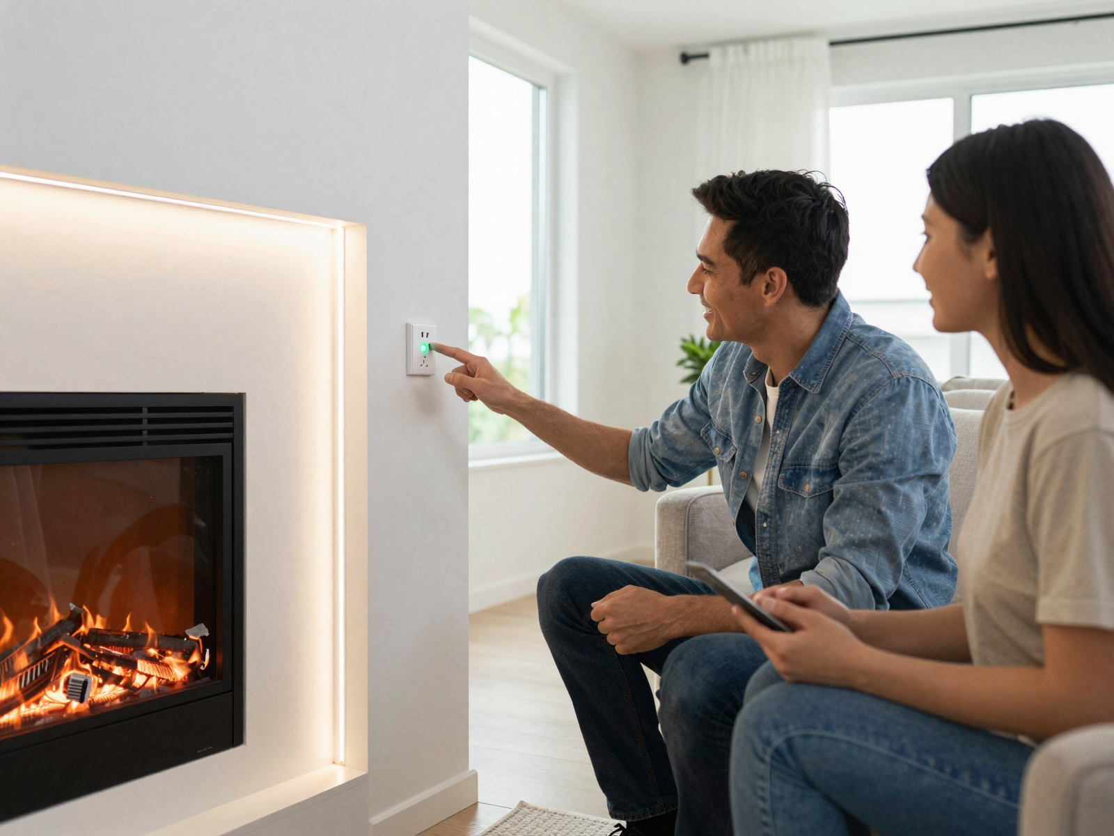 Completed LED lighting installation in living room